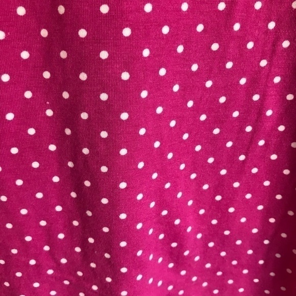 ISAAC Mizrahi Live polka dot pink rouched elbow sleeve XL top - Picture 4 of 8